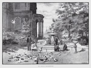 St Paul's Churchyard (litho) av William Luker
