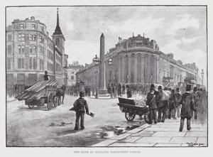 Bank of England, North-West Corner (litho) av William Luker