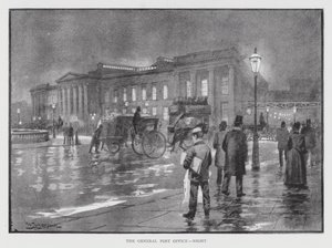Det generelle postkontoret, natt (litho) av William Luker