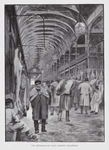 The Metropolitan Meat Market, Smithfield (litho) av William Luker