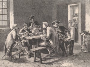 Soldiers Playing at Cards, fra Illustrated London News, 4. mai 1861