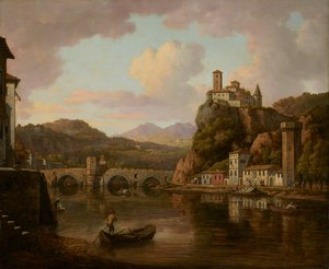 Slott ved Rhône-elven, Frankrike av William Marlow