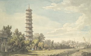 Utsikt over villmarken i Kew, 1763. av William Marlow