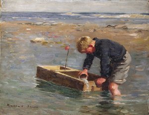 Bailing Out the Boat (olje på lerretstavle)