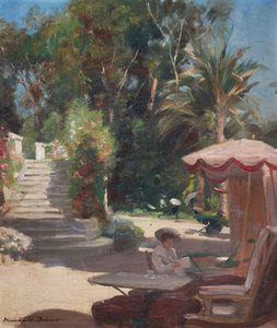 Hotel Garden, Grasse-en-Vence, Signert nede til venstre Marshall Brown (olje på lerret)