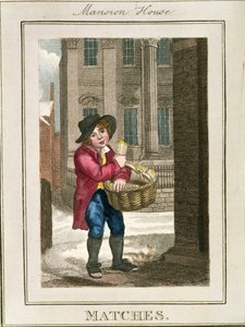 Matches, Mansion House, fra "Cries of London", pub. av Richard Phillips (1778-1851) 1804 av William Marshall Craig