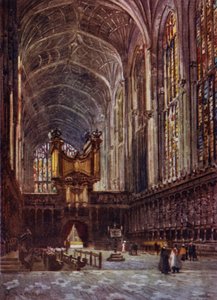 Kings College Chapel Interiør fra koret av William Matthison