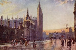 Kings College Gateway and Chapel, Twilight Effect av William Matthison