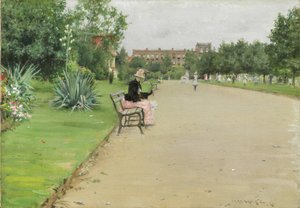 En bypark, ca. 1887 av William Merritt Chase