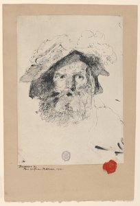 Hodet til en skjeggete mann av William Merritt Chase