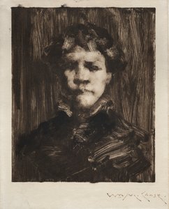 Hodet til en gutt. av William Merritt Chase