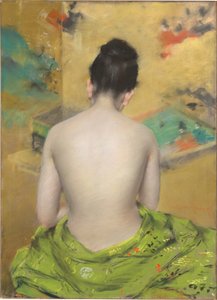 Studie av kjøttfarge og gull av William Merritt Chase