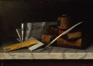 Stilleben med brev til Mr. Clarke, 1879 (olje på lerret montert på masonitt) av William Michael Harnett