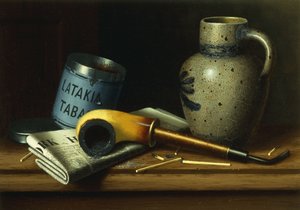 Stilleben med pipe og tobakk,