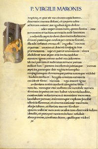 Helen gjemmer seg i Vesta-tempelet, side 50 fra Virgils "Aeneid" av William Morris