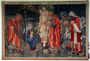Tilbedelsen av magiene. Tapet fra verkstedet til William Morris (1834-1896) av William Morris