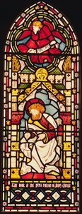 St. Matteus, ca. 1870 farget glass av William Morris