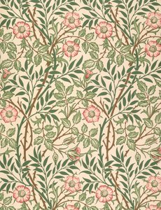'Sweet Briar' design for tapet, trykt av John Henry Dearle (1860-1932) 1917 av William Morris