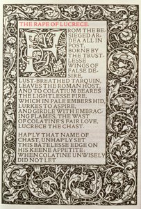 The Rape of Lucrece, fra 