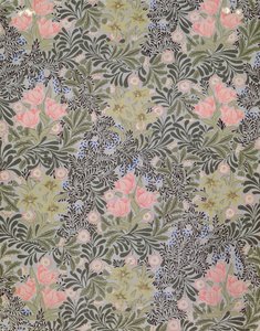 Tapetdesign med tulipaner, tusenfryd og kaprifol (tapet) av William Morris