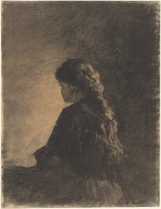 Sittende jente av William Morris Hunt