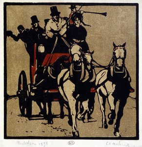 En vogn eller en flid: "" Coaching"" - av William Nicholson (1872-1949) av William Nicholson