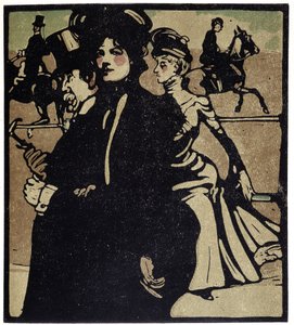 Aristocrats at the races, London - i "" Types of London"", av William Nicholson (1872-1949), ed Floury