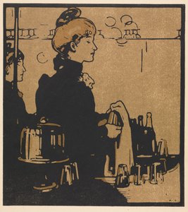London-typer: Barmaid av William Nicholson