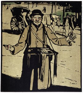 Toy Merchant, London - i "" Types of London"", av William Nicholson (1872-1949), ed Floury av William Nicholson
