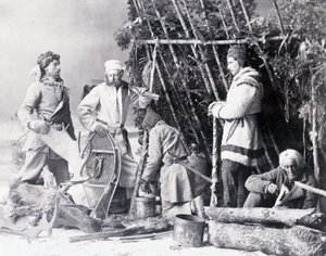 Life of the Trapper i Canada, foto av Nottman, rundt 1890. av William Notman