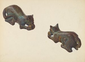 Myntbank for katt og ball, ca. 1939. av William O. Fletcher