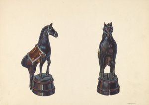 Hest på Barrel Bank, ca. 1938.