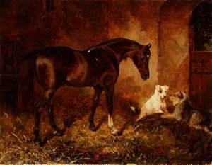 I stallen (olje på lerret) av William Osborne