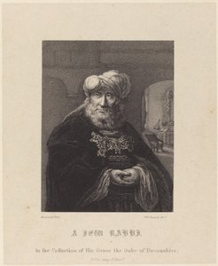 En jødisk rabbiner av William P. Sherlock after Rembrandt van Rijn