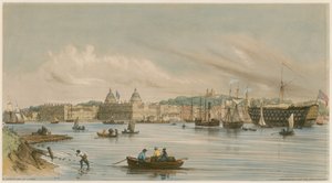Greenwich and the Dreadnaught, ca 1840 av William Parrott