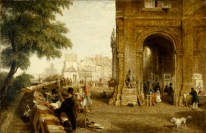 Quai Conti i Paris i 1846 (olje på lerret) av William Parrott