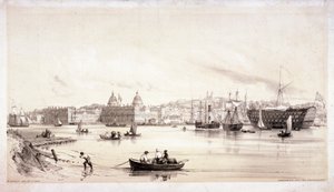 Utsikt over Greenwich over Themsen, London, c1841. av William Parrott