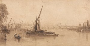 Waterloo Bridge fra Garden of MA Taylor, Esq. av William Parrott