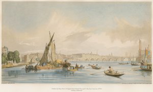 Waterloo Bridge, fra vest, med et båtrace