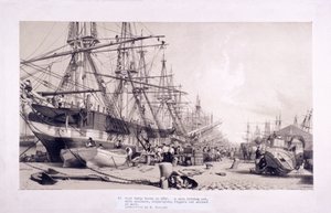 West India Docks, Poplar, London, 1830 av William Parrott