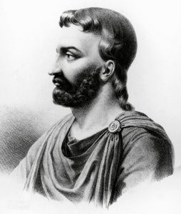 Portrett av Aulus Cornelius Celsus (25 f.Kr.-50 e.Kr.), latinsk forfatter, romersk leksikon og lege, gravering fra 1800-tallet