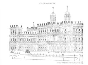 The Waterside Elevation of Inigo Jones Proposed Palace, c1897 av William Patten