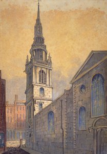 Church of St Mary le Bow fra Bow Churchyard, City of London, c1815 av William Pearson