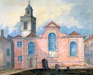 Utvendig utsikt over St Anne og St Agnes, City of London, c1810.