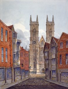 Utsikt over vestenden av Westminster Abbey, sett fra Tothill Street, London, c1815 av William Pearson
