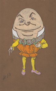 Humpty Dumpty kostymedesign for Alice-in-Wonderland, 1915.
