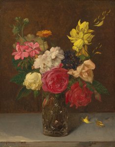 Blomster i en vase av slipt glass av William Perkins Babcock