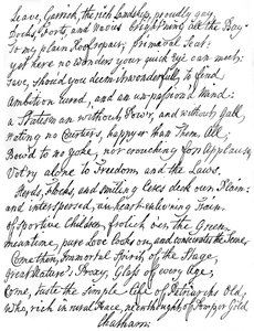 Dikt av Lord Chatham til David Garrick, 1700-tallet, 1840