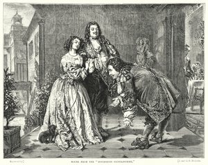 Scene fra Bourgeois Gentilhomme (gravering)