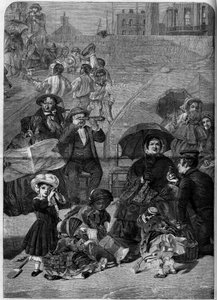 Victorian England: Tourists on the Beach of Ramsgate, England